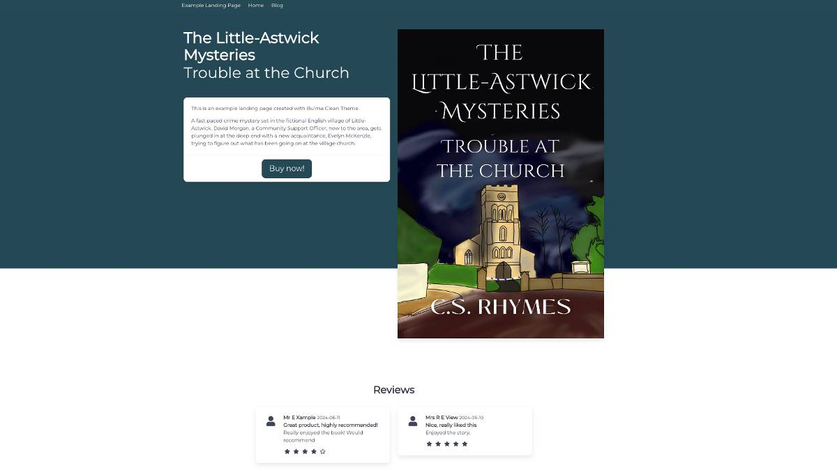 Building a landing page for your book