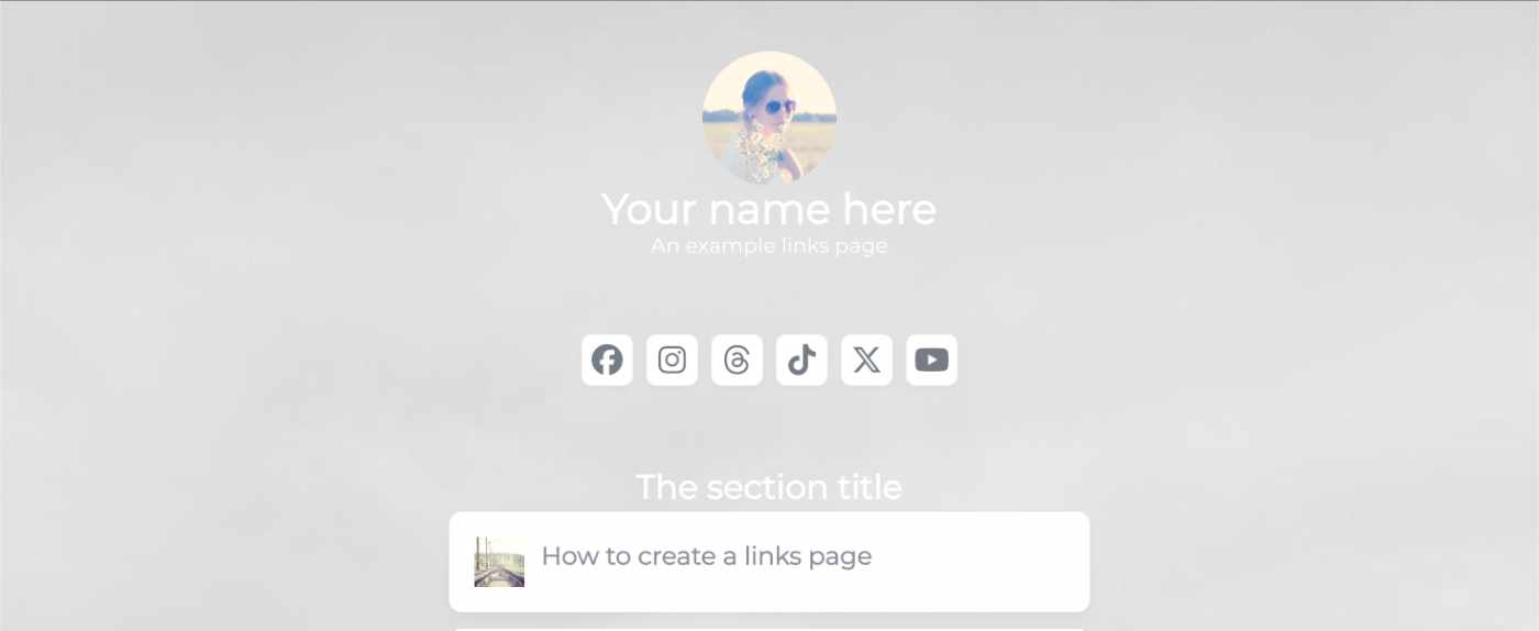 Creating a links page with Bulma Clean Theme