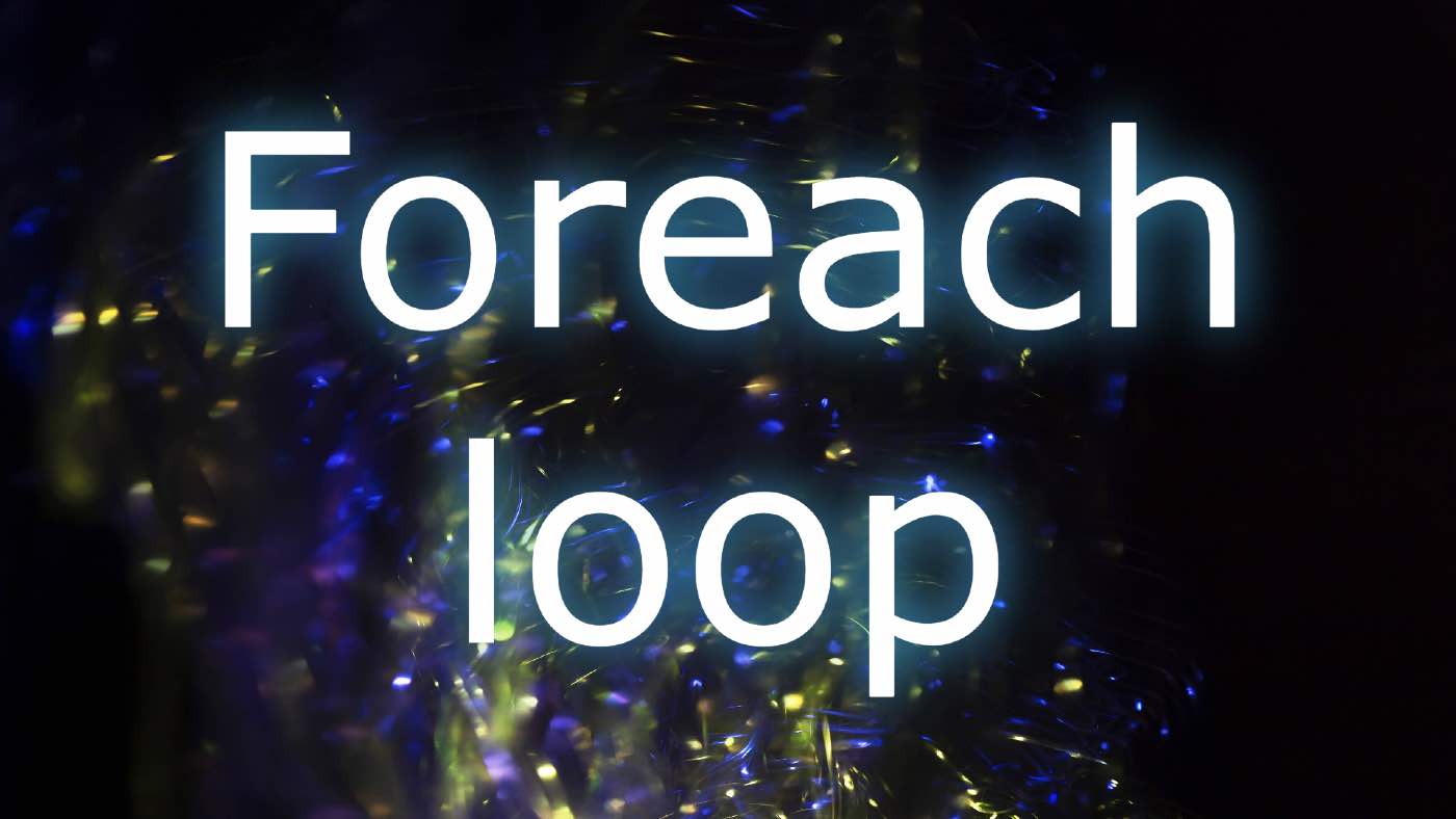 The PHP foreach loop